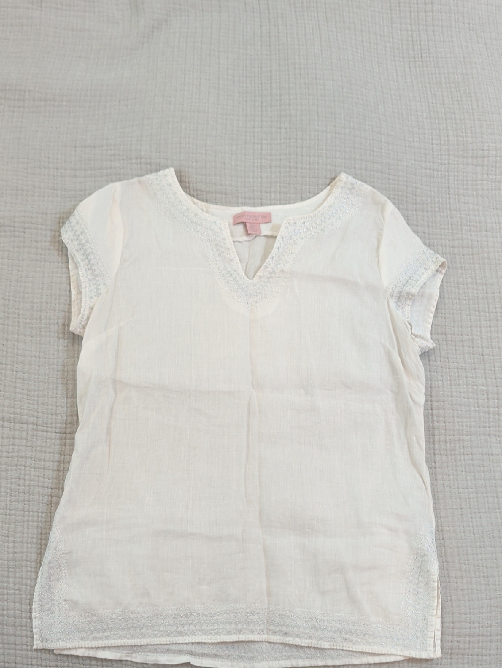Tunic White Linen‎ Top